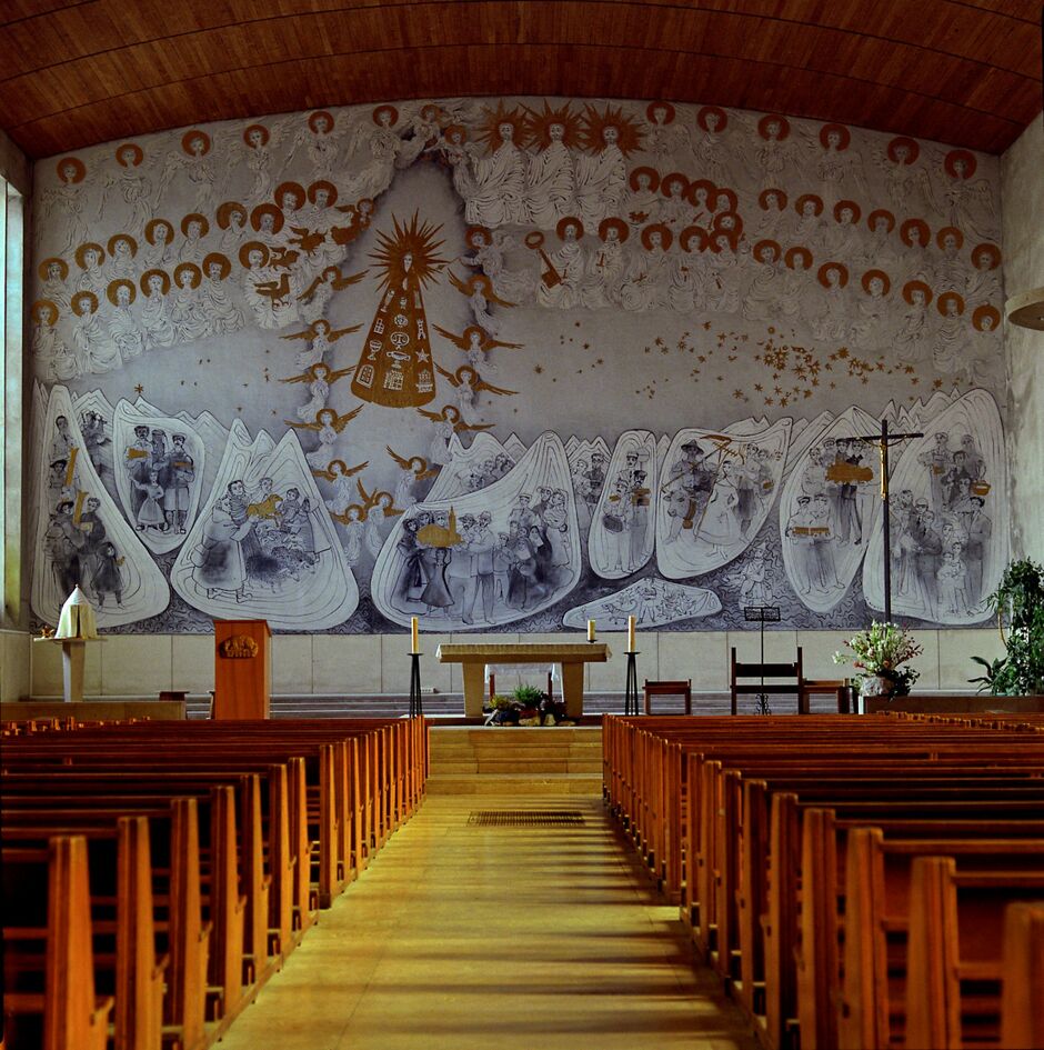 Interior view of the fresco in the church of Modane - Pierre Witt