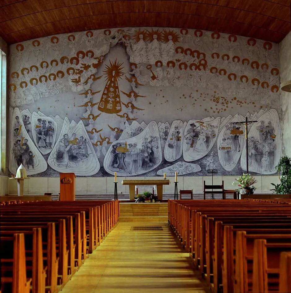Binnenaanzicht van het fresco van de kerk van Modane - Pierre Witt